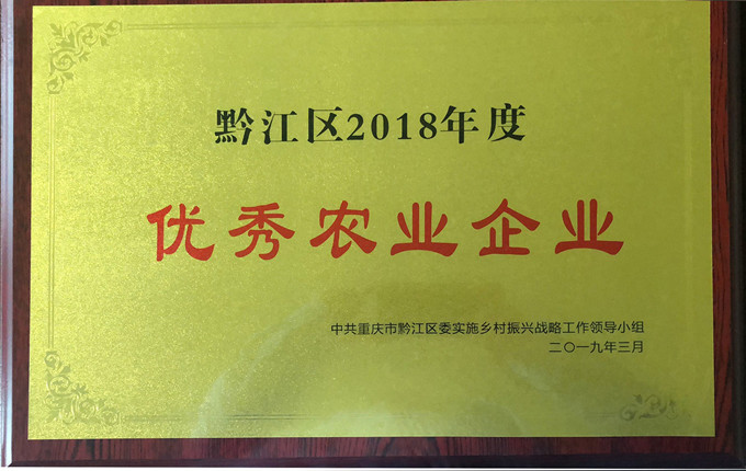 69畜牧繼續(xù)被授予黔江區(qū)優(yōu)秀農業(yè)企業(yè)